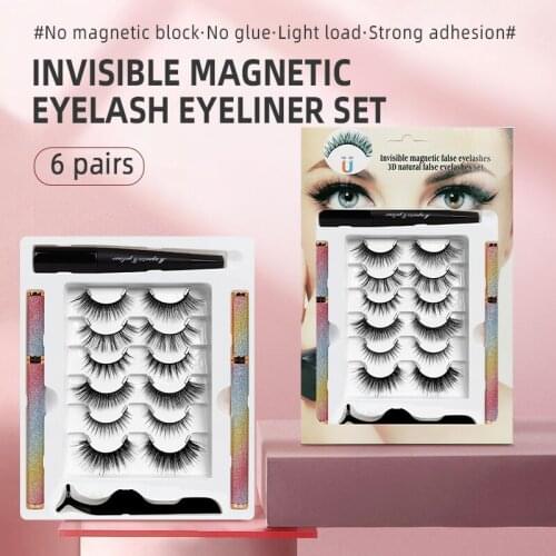 3D Magnetic Eyelashes Magnet Eyeliner Fake lashes Waterproof Liquid Long Lasting Eyelashes Set for Makeup Extension False Lashes