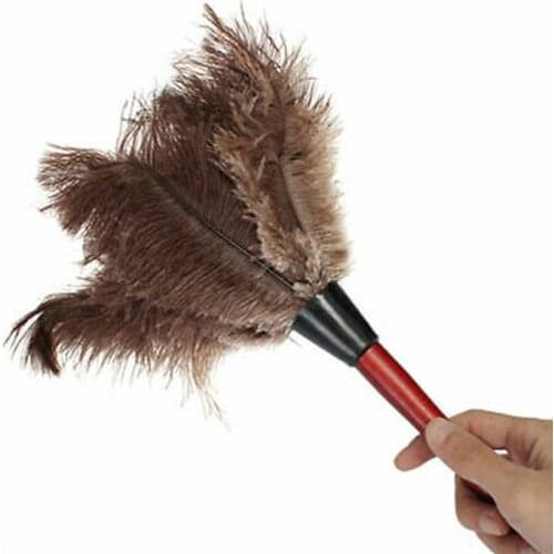 Multifunction Ostrich Feather Duster Brush Wooden Handle Anti-static Natural Dust Cleaning Tool House Furniture Car Cleaner 3