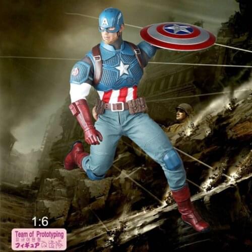 Disney Marvel Captain America 1:6 Articulated Figure Model Toy Shield Action Joints Moveable Collections Gifts Decorations