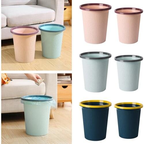 Macaroon Color Trash Can Household Plastic Garbage Can Creative Simple Toilet Kitchen Pressure Ring-Trash Can Living Room