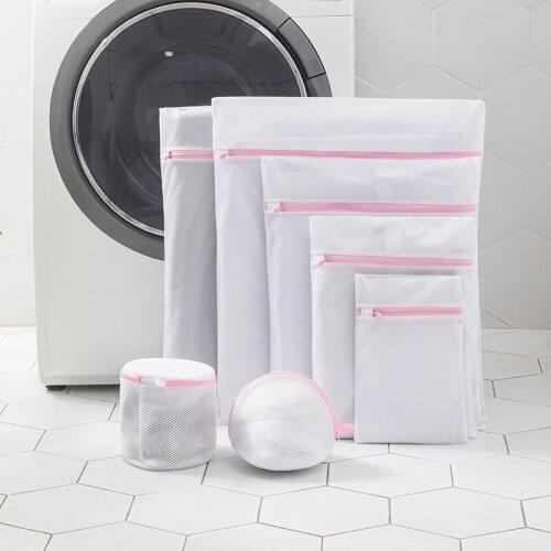 5 Piece Set Mesh Laundry Wash Bags Foldable Thicken Underwear Washing Machine Clothes Protection Net Home Organizer