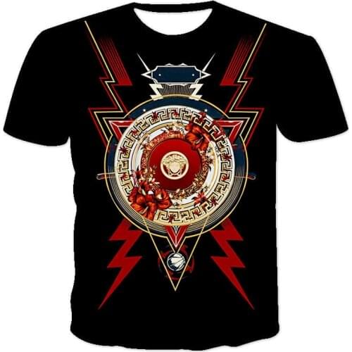 2021 New Style 3D Printing Mechanical Clock Unisex Short Sleeve Personalized Round Neck Pullover XXS-6XL Wholesale