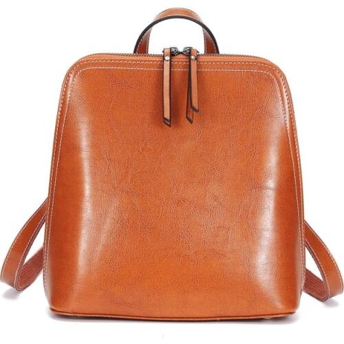 Backpack Female Bag 2021 New Genuine Leather Portable Shoulder Bag Multifunction Women Travel Bags Simple School Bags For Girls