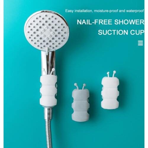 Removable Silicone Shower Head Holder Bracket Suction Cup Handheld Bathroom Tool Shower Head Suction Cup Home Bathroom Supplies