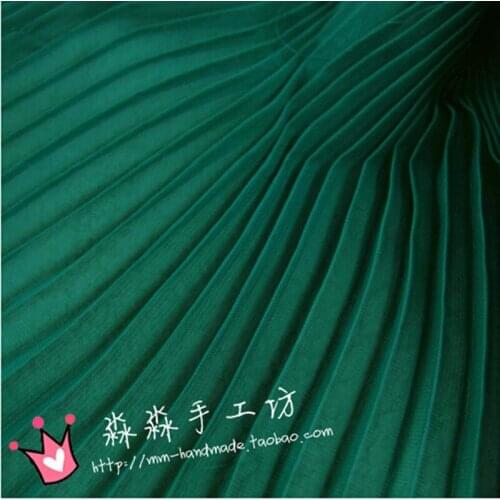 Chiffon Lace Fabric Army Green Organ Plait Crushed Thin Chiffon Pleated Dress Pure Color Fabrics Wholesale,Free Shipping