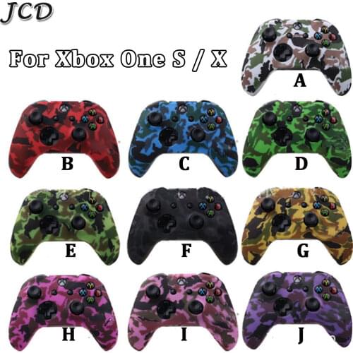 JCD Silicone Protective Skin Case for XBox One X S Controller Protector Water Transfer Printing Camouflage Cover Grips Caps