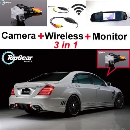 3in1 Special WiFi Camera + Wireless Receiver + Mirror Monitor Easy Parking System For Mercedes Benz S Class MB W221 SL W231 R231