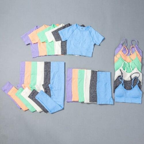 Any Combination Yoga Vest Breathable Gathered Fitness Push Up Bra Sports Shockproof Underwear High Waist Legging Womens Suit