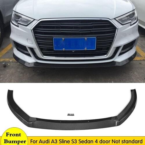 Carbon Fiber Front Bumper Lip Spoiler for Audi A3 Sline S3 Sedan 4 Door Not A3 Standard 2017 2018 Front Bumper Lip Chin Apron