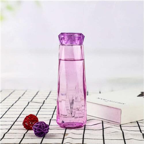 1 Pcs of Glass Water Bottle, Diamond Style