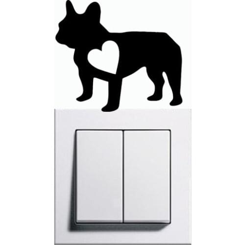 French Bulldog Fashion Vinyl Switch Stickers Decorative Room Stickers 2SS0116