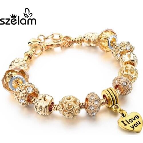 Szelam New Arrival Gold Charm Bracelets & Bangles Link Chain Bracelet For Women Personalized Jewelry Pulsera Sbr150328