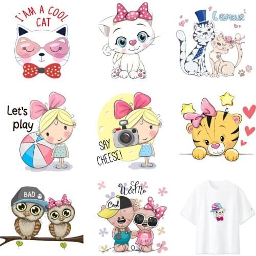 Iron-on Transfers for Clothing Patches for Clothes T-shirt Stickers Diy Cute Patch Fusible Pvc Vinyl Adhesive Appliques Stripe C