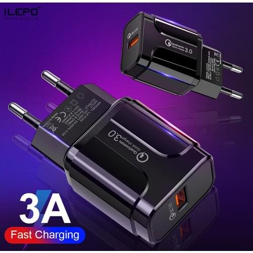 USB Mobile Phone Chargers Quick Charge QC 3.0 4.0 18W Fast Charging EU US Plug Adapter Wall Charger For iPhone Samsung Xiaomi