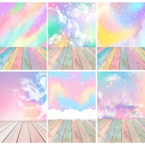 SHENGYONGBAO Vinyl Unicorn Birthday Photography Backdrops Newborn Baby Photo Background Studio Photocalls Props 210605-05