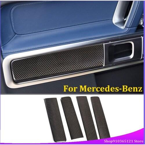 For Mercedes-Benz G-Class 2019-2020 Door Trim Panel Protective Cover Real Carbon Fiber Car Interior Modification Accessories