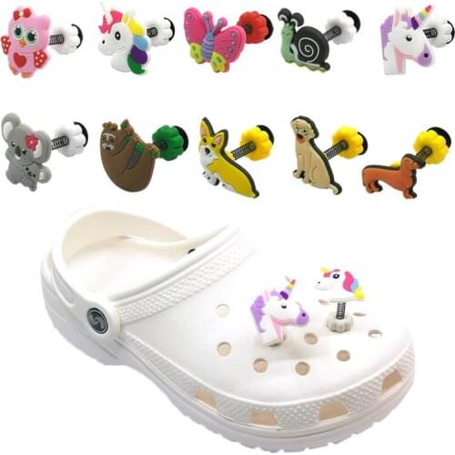 1pcs Cute Animals Standing PVC Shoe Charms Spring Dog Accessories Shoe Decorations Koala Owl Unicorn Ornaments Kids Gift
