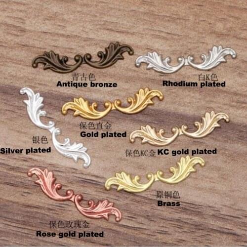 1000pcs 30mm symmetry filigree flower wraps connector flower piece jewelry findings FCN-039