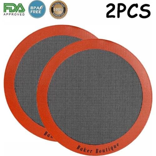 2PCS Silicone Pizza Mat Baking Mat Silicone Mat Silicone Pizza Baking Mat Macarons Baking Dish Baking Liner Bakeware Tools