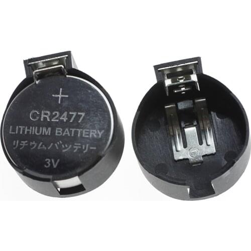 2000pcs/lot New Black Wire Lead 2 x 3V BS-2477 BS-2477-1 CR2477 Button Coin Battery Cell Batteries Holder Socket Case 2 Pins