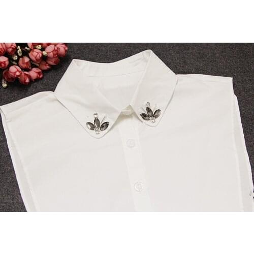 2015 summer autumn and winter white decorative false K white collar black shirt collar blouse r PeterPan Detachable Collar