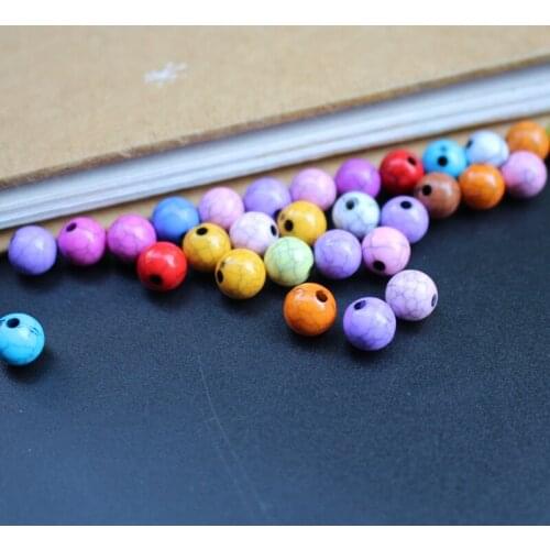 30 pieces/lot) 8mm 10mm 12mm Acrylic beads Crack Beads Mix color