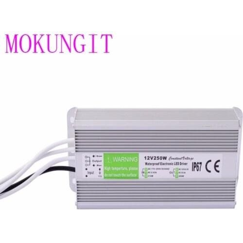 Fast shipping 3pcs DC12V 250W 20A Waterproof rainproof Electronic LED AC110V-260V for 5050 3528 led strip lights transformer