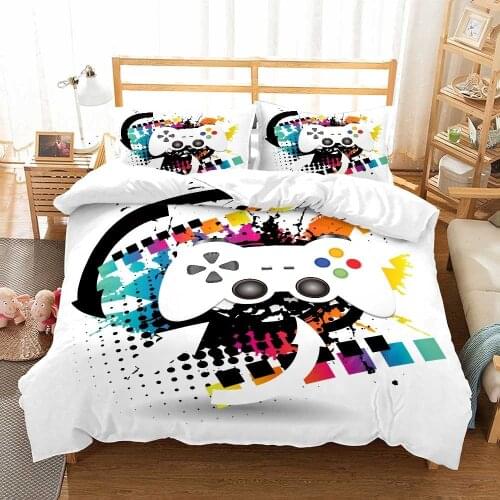 White Gamepad Kids Bedding Set Game Gamer Modern Luxury Duvet Cover Sets Comforter Bed Linen Queen King Single Size Dropship