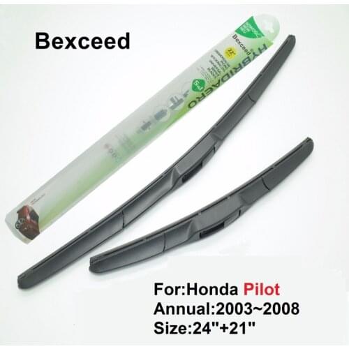 Hybrid Wiper Blade for Honda Pilot 24"+21" Bexceed of Rubber Car Windshield 2003 2004 2005 2006 2007 2008