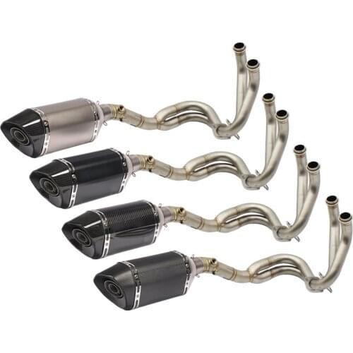 Motorcycle Exhaust Muffler Full System Slip On DB Killer For Kawasaki ER6N ER6F NINJA 650R Z650 VERSYS 650 Link Pipe Hearders