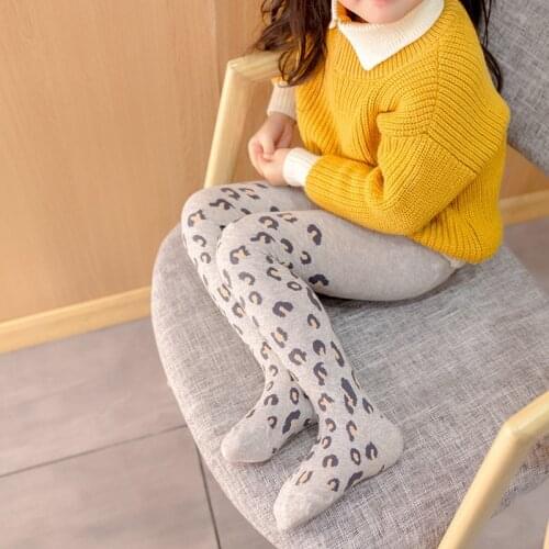 Kids Girls Fashion Leopard Pantyhose Spring Autumn Tights Pantyhose For Children Girls 3-12Years