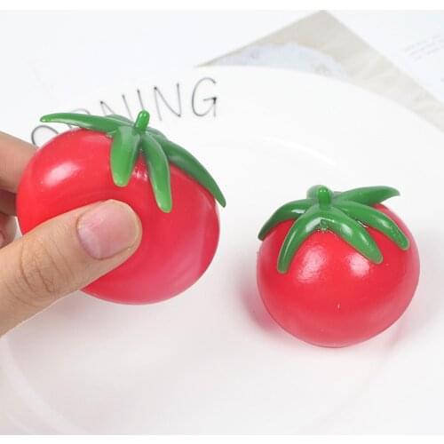 2Pcs Novel Simulation Fruit Venting Tomatoes Stress Relief Decompression Toys Christmas And New Year Childrens Gifts