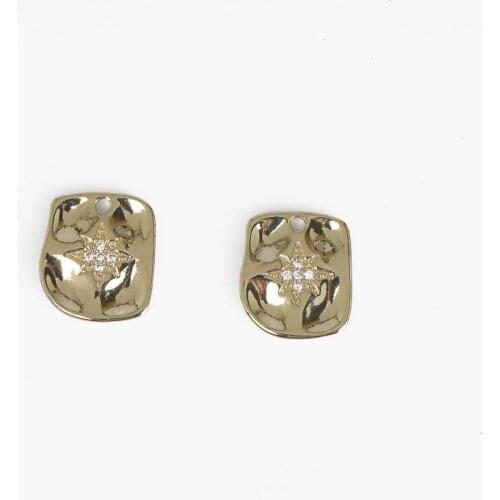 14k Gold Filled Square Charm Zircon North Star Charm for Necklace Earring Bracelet Making Supply 10332005