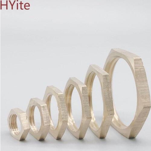 Brass Hex Lock Nuts Pipe Fitting M10 M12 1/8" 1/4" 3/8" 1/2" 3/4" 1" BSP Female Thread Hexagonal shank cap