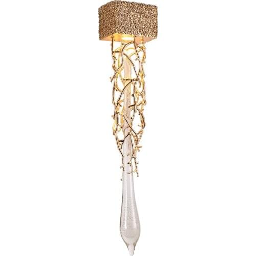 Light luxury chandelier copper lamp restaurant lamp chandelier three bar counter crystal light drop chandelier living room lamp