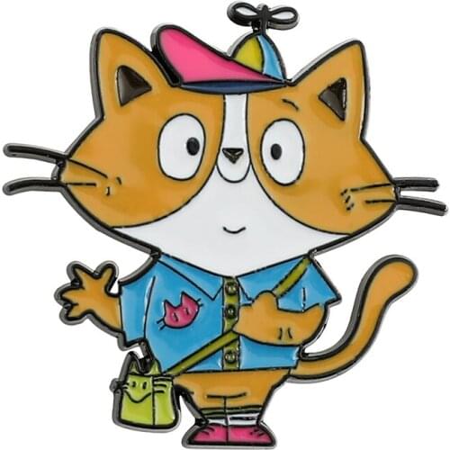 Cute Kawaii Cat Hard Enamel Pin Girls Boys Cartoons Animal Animation Backpack Cats Brooch Pin Fashion Jewelry Gift For Kids