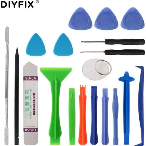 DIYFIX 19 in 1 Mobile Phone Repair Tools Set for iPhone Samsung Disassembly Hand Tools Kit Mini Screwdriver Set Spudger Pry Par