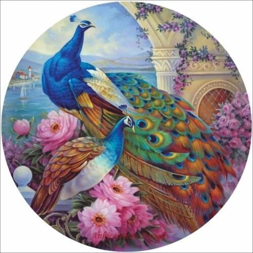 Embroidery Counted Cross Stitch Kits Needlework - Crafts 14 ct DMC Color DIY Arts Handmade Decor - Beautiful Peacocks