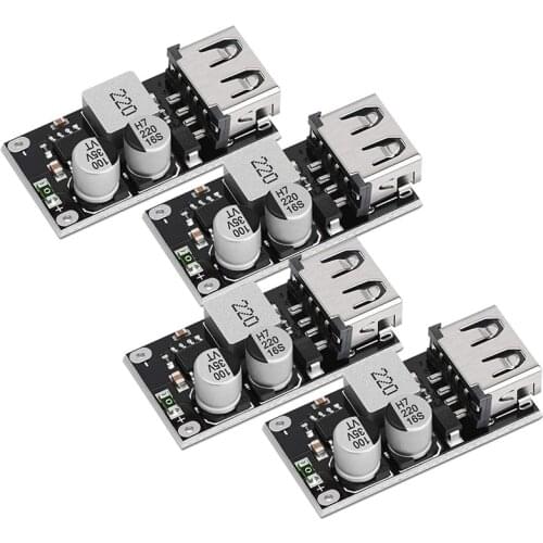 NEW-USB Buck Converter, DROK 4Pcs DC-DC Step Down Module 6-32V 12V 24V to 5V QC 3.0 Charging Module Power Supply