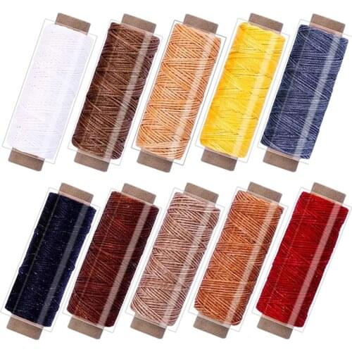 Nonvor 660 Yards Leather Sewing Line Waxed Cord Thread Spool Stitching Thread for DIY Handicraft Stitching Leather Craft DIY