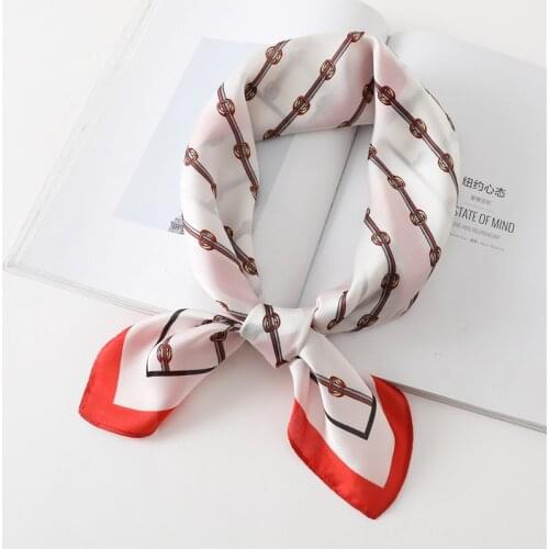 2021 New Silk Square Scarf Female Shawl and Wraps Lady Hair Band Fashion Bandana Women Bag Scarves Neckerchief Print Hijab