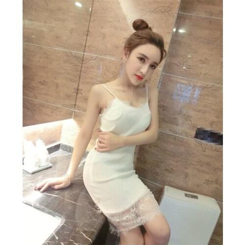 C1998 2020 summer new Sexy womens fashion lace patchwork backless Package buttocks dress cheap wholesale