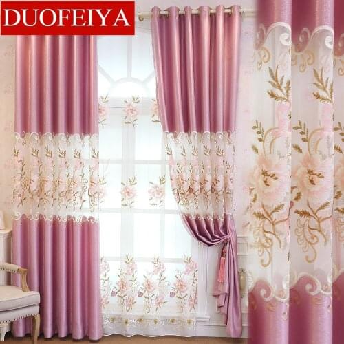 New Curtain Fabric European-style Curtains for Living Dining Room Bedroom Bedroom Half Shade Embroidery Screen Curtains Custom