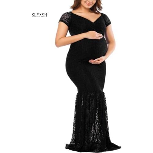 New Women White sexy Dresses Maternity Photography Props Lace Pregnancy Clothes Maternity Dresses For Pregnant Photo dress