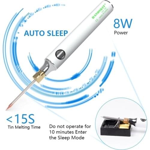 USB Portable Mini Electric Soldering Iron Outdoor Aerial Work 5V 8W adjustable Temperature Kit with SolderingIron Stand