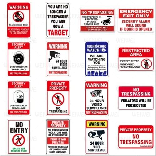 Warning Sign Garden Text Metal Plate Home Decoration Iron Sign No Entry Wall Art Tin Sign Iron Plaque Modern Metal Posters