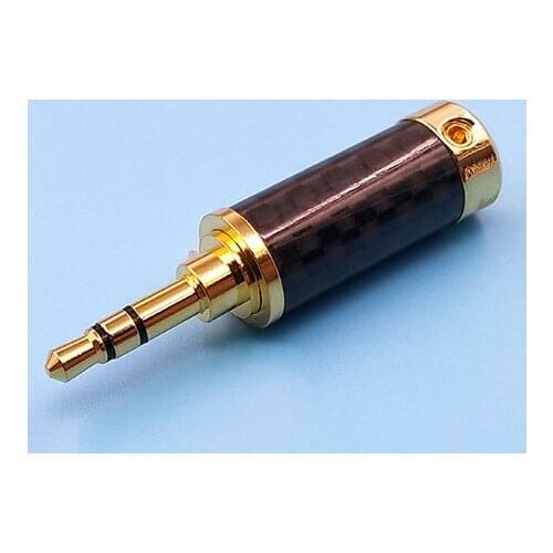 Pure copper plated carbon fiber upgrade 3 pole stereo headphone plug 3.5MM