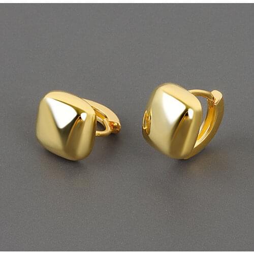 Christmas 925 Sterling Silver French Punk Hip-Hop Geometric Small Hoop Earrings for Women Gold Silver Party Jewelry Accessories