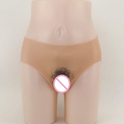 Silicone Realistic Fake Vagina Panties Silicone Hiding Gaff Thong Briefs for Crossdresser Shemale Cosplay Transgender Drag Queen