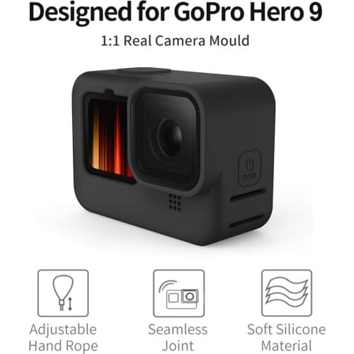 Silicone Case for GoPro Hero 9 Hero9 Black Protective Housing Shell Cover + Lens Cap Action Camera Accessories